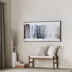 Gel-Embellished Neutral & Blue Canvas