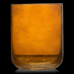 Glass Amber Candle Holder