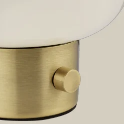 Glass and Metal Table Lamp