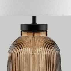 Glass Ribbed Table Lamp