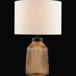 Glass Ribbed Table Lamp