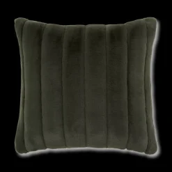 Green Cougar Faux Fur Throw Pillow
