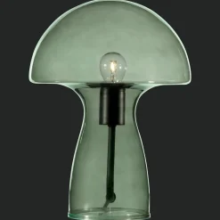 Green Glass Mushroom Table Lamp