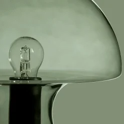 Green Glass Mushroom Table Lamp