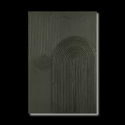 Green Lines Oil Painted Canvas