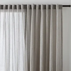 Grey Eneca Back-Tab/Rod-Pocket Curtain