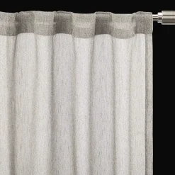 Grey Eneca Back-Tab/Rod-Pocket Curtain