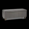 Grey Faux Leather Storage Bench