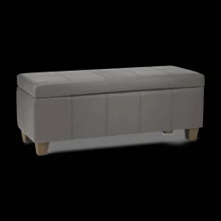 Grey Faux Leather Storage Bench