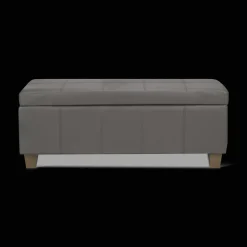 Grey Faux Leather Storage Bench