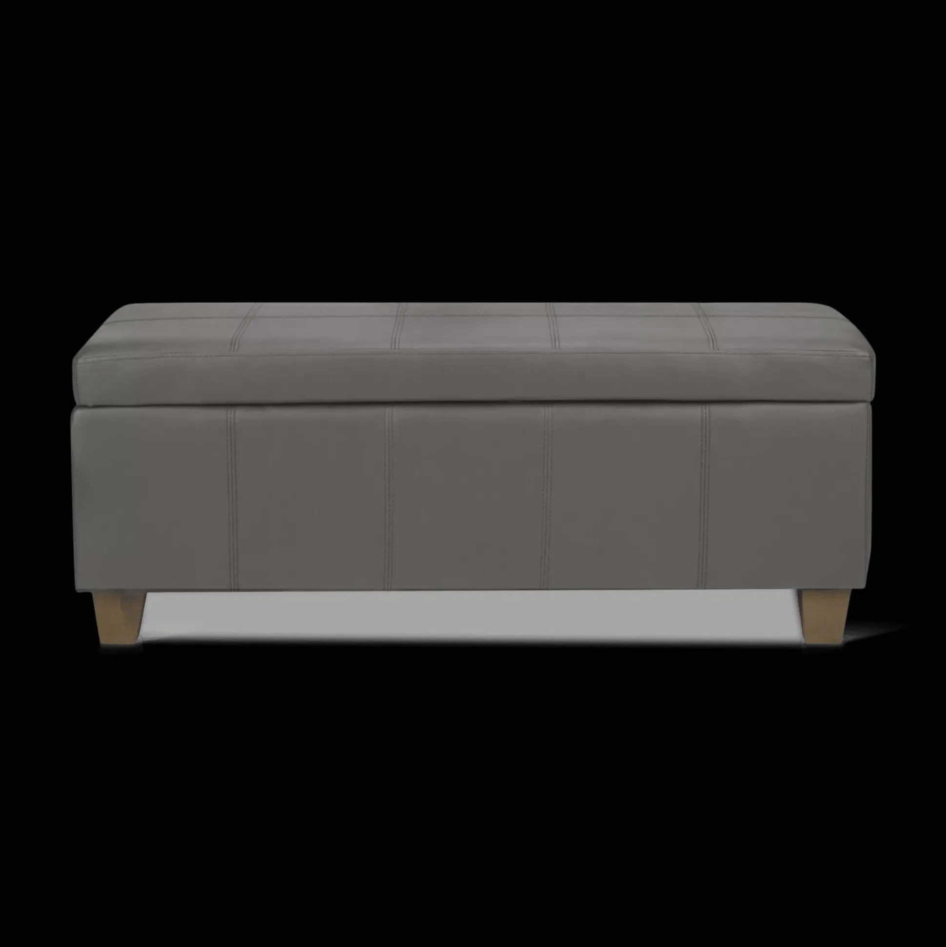 Grey Faux Leather Storage Bench