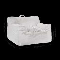 Grey Kids Furry Lounge Chair