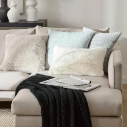 Grey Maddox Faux Fur Decorative Pillow