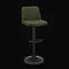 Khaki Fabric and Metal Adjustable Bar Stool