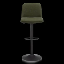 Khaki Fabric and Metal Adjustable Bar Stool