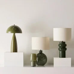 Khaki Glass Table Lamp