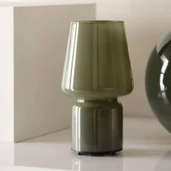 Khaki Glass Table Lamp