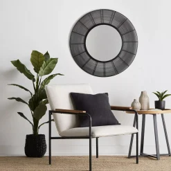 Large Ficus in Black Rattan Pot