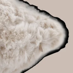Light Beige Sheep Faux Fur Decorative Lumbar Pillow