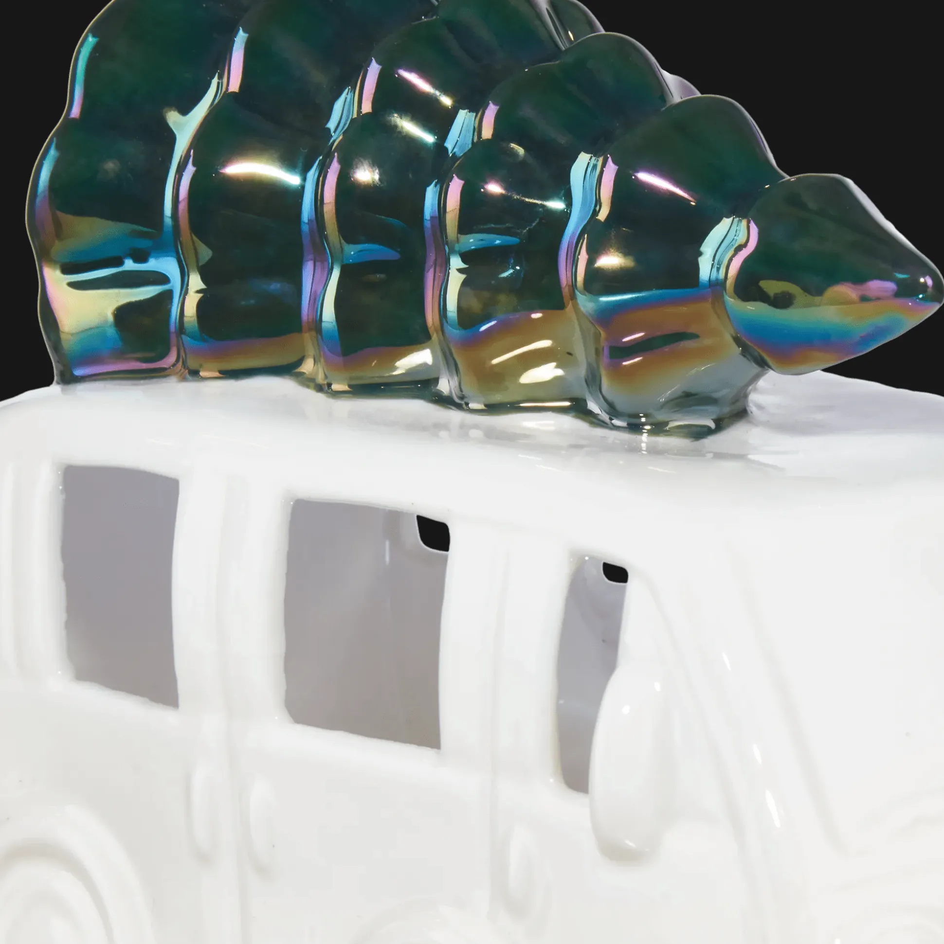 Light Up Ceramic Van With Tree