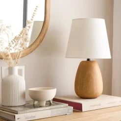 Mango Wood Base Table Lamp