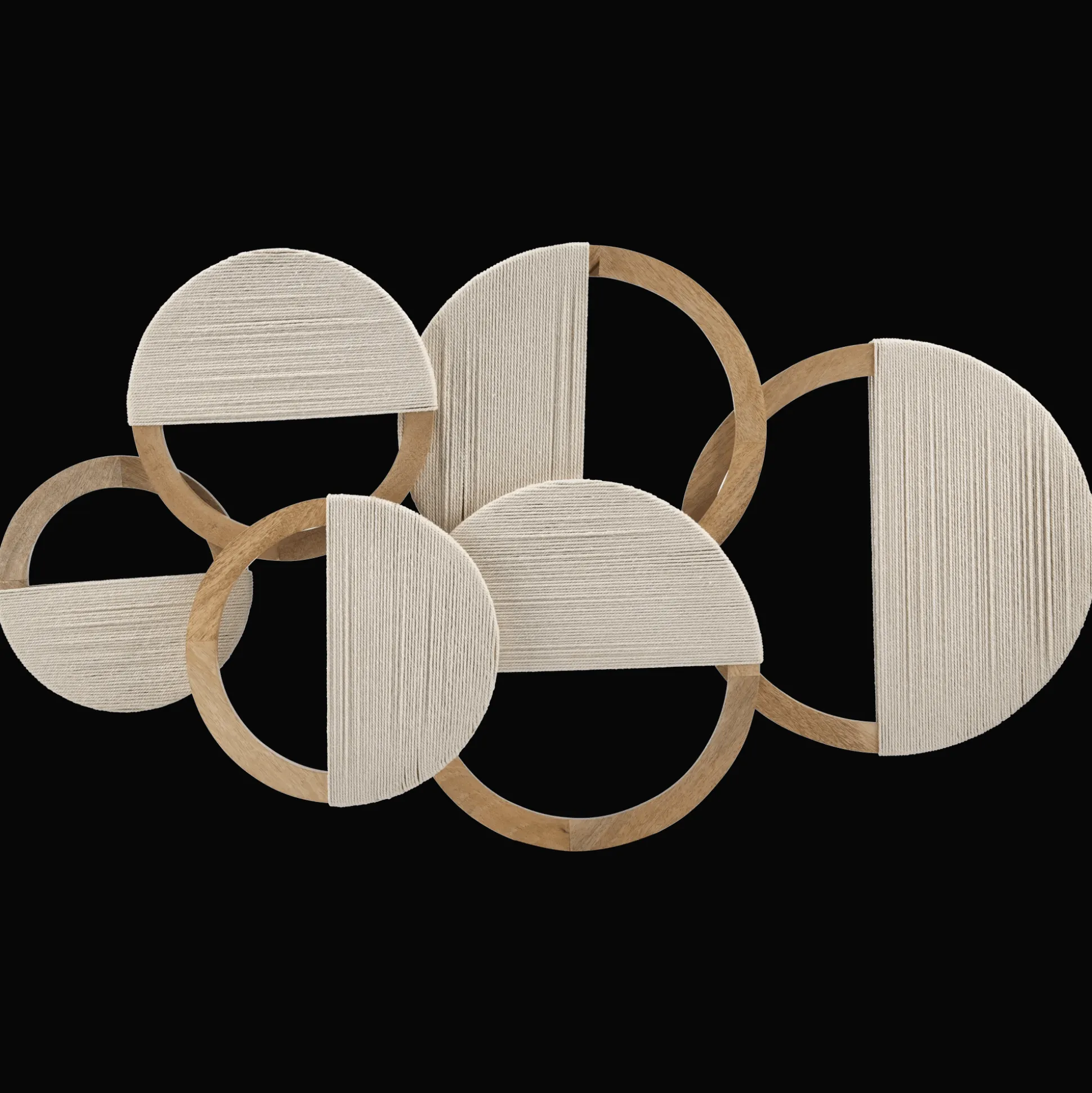 Mango Wood Circles with Rope