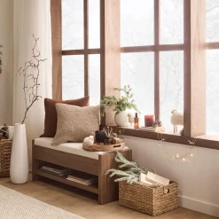 Medium Brown Doodle Boucle Decorative Throw Pillow