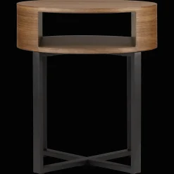 Metal and Walnut Side Table