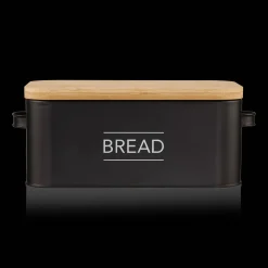Metal Bread Box with Bamboo Lid