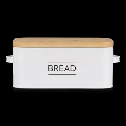 Metal Bread Box with Bamboo Lid