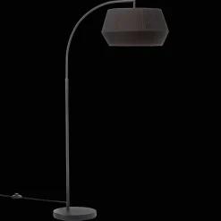 Metal Floor Lamp with Black Shade