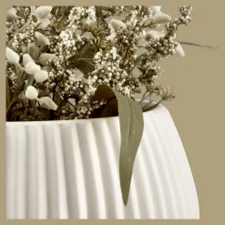 Mixed Greenery in Ribbed Pot