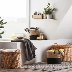 Natural Fiber Oval Storage Basket