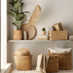 Natural Fiber Oval Storage Basket