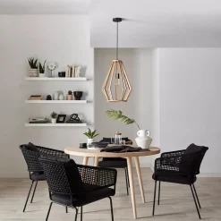 Natural Wood Round Dining Table