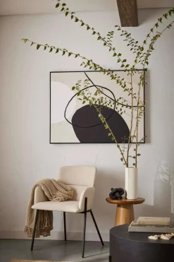 Neutral Oval Abstract Painted Canvas