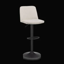 Oatmeal Fabric and Metal Adjustable Bar Stool