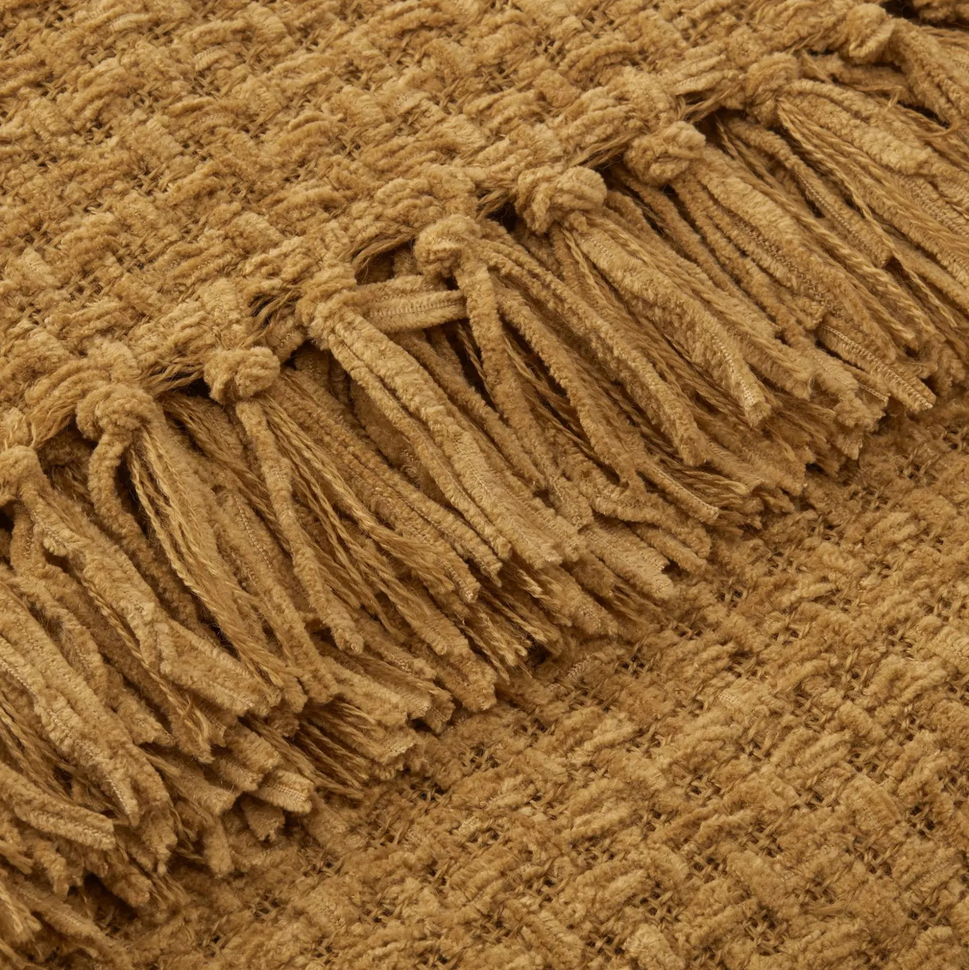 Ochre Basic Chenille Knit Throw