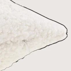 Off White Doodle Boucle Lumbar Throw Pillow