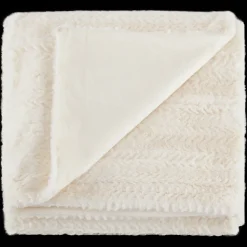 Off White Ellyn Faux Fur Throw