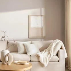 Off White Ellyn Faux Fur Throw