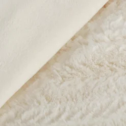 Off White Ellyn Faux Fur Throw