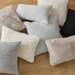 Off White Maddox Faux Fur Decorative Pillow