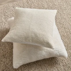 Off White Maddox Faux Fur Decorative Pillow