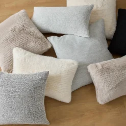 Off White Maddox Faux Fur Decorative Pillow