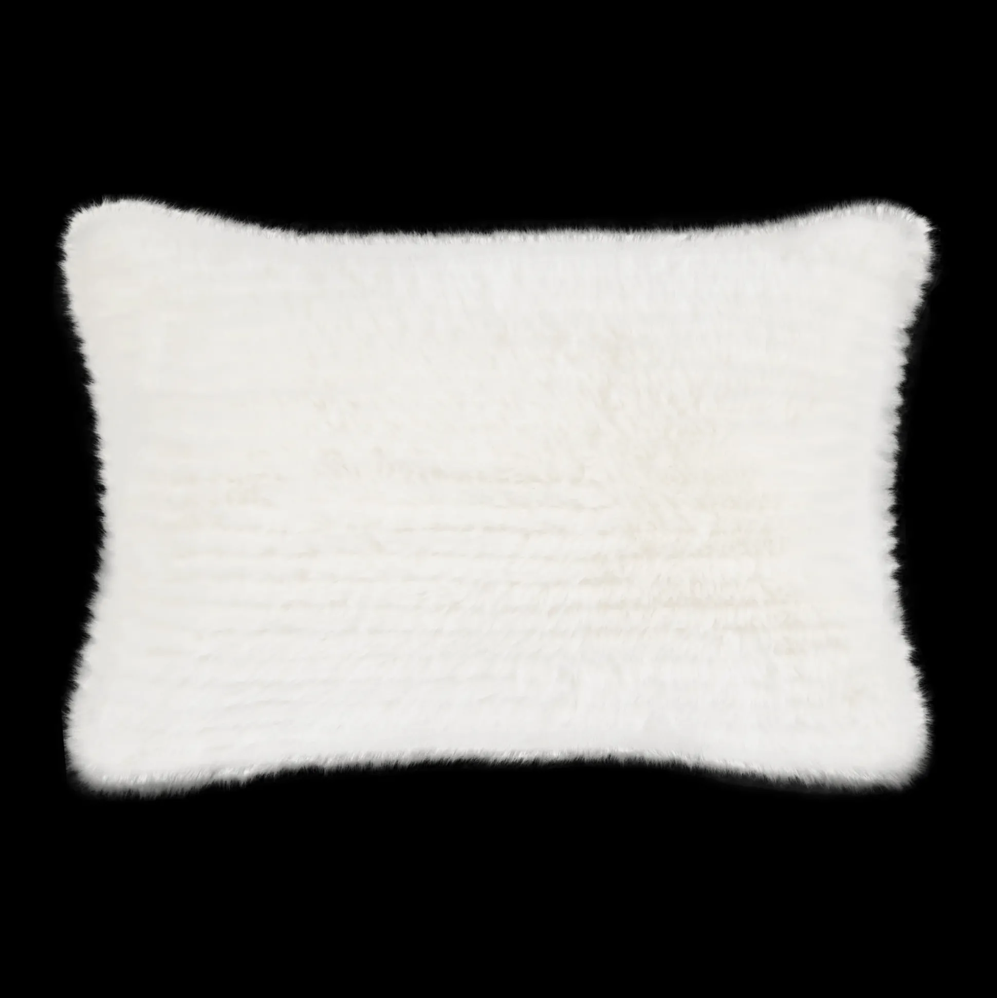 Off White Maddox Faux Fur Decorative Lumbar Pillow