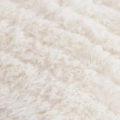 Off White Maddox Faux Fur Decorative Lumbar Pillow