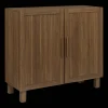 Ribbed Door Walnut Veneer Buffet