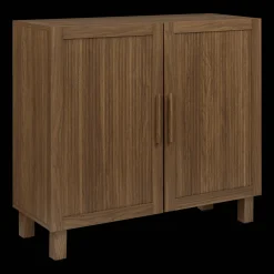 Ribbed Door Walnut Veneer Buffet