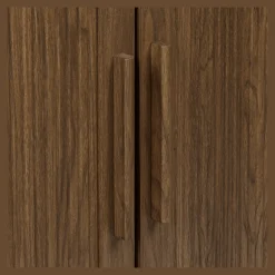 Ribbed Door Walnut Veneer Buffet